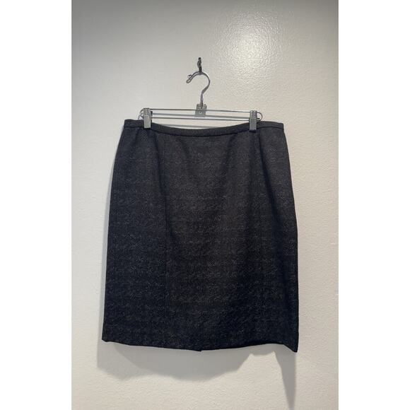 Ann Taylor Women’s Size 8 Black Print Wool Blend Skirt Lined Career Work Church - Picture 1 of 7